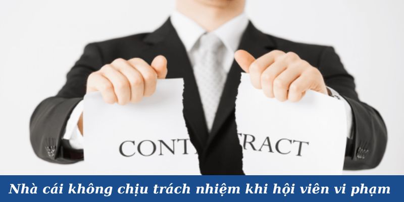 Nhà cái không cần chịu trách nhiệm khi hội viên vi phạm điều khoản